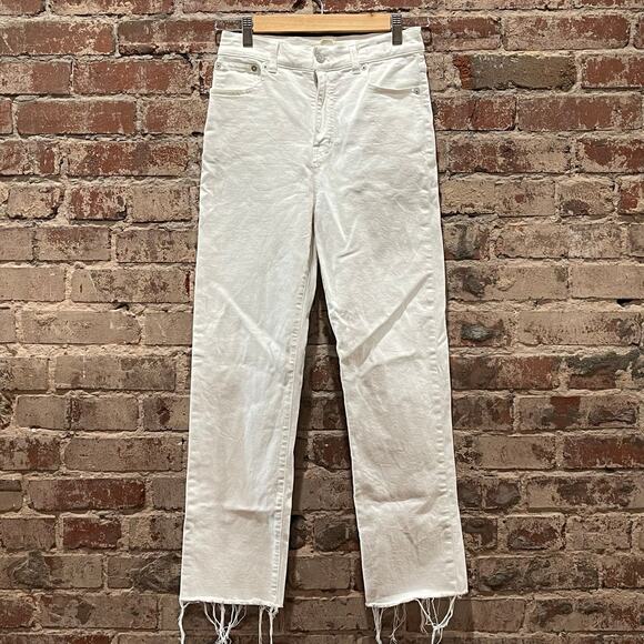 Madewell The '90s Straight Crop Jean Size 25 in Tile White - Picture 4 of 10